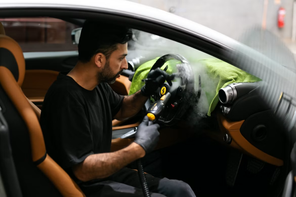 car interior steam cleaning to remove odours